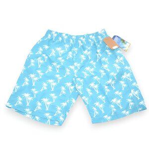 NWT Boys Blue White Beach Bermuda Surf Skate Boarding Swim Trunks Shorts S